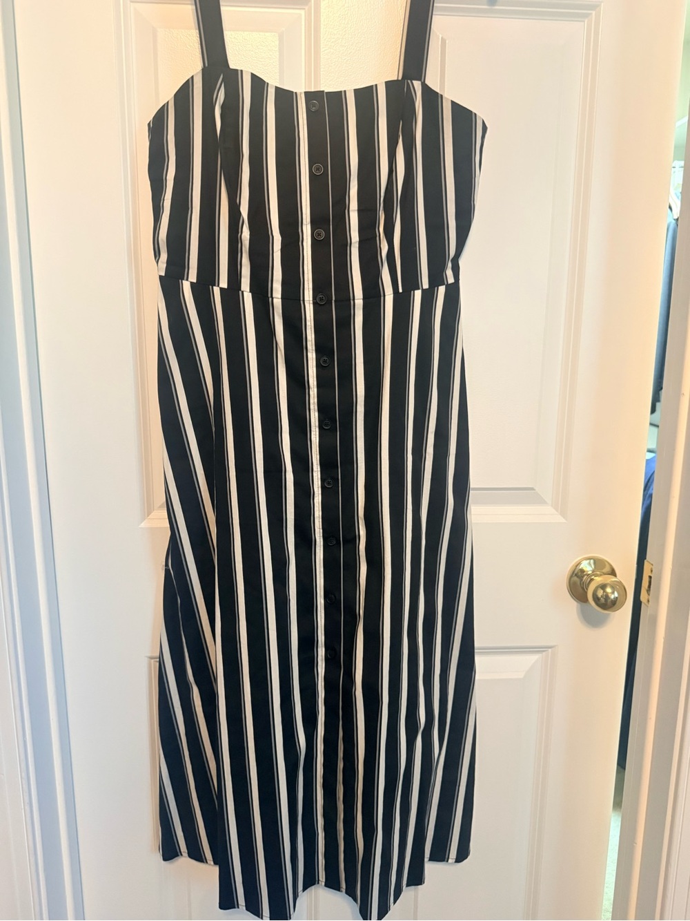 White House Black Market Black and White Striped Dress